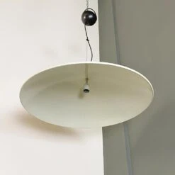 Italian Mid-Century Modern Curved White And Red Metal Chandelier, 1960s -Promos Meubles Boutique prodotti marzo 0009s 0007 IMG 5780 master