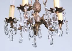 Small Scale French Bronze & Crystal Chandelier Floral Style W 5 Arms -Promos Meubles Boutique q278300 03 master