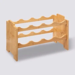 Rack 8 Bouteilles Empilable Bambou 5Five -Promos Meubles Boutique rack 8 bouteilles empilable bambou 5five 1