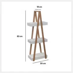 Rangement 3 Niveaux Salle De Bain Natureo Blanc -Promos Meubles Boutique rangement 3 niveaux salle bain lea bambou blanc 1