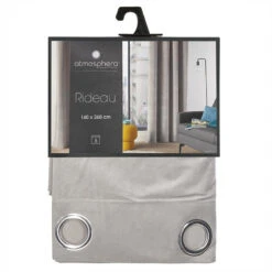 Rideau Gris Clair Lilou 140x260 Atmosphera -Promos Meubles Boutique rideau gris cl lilou 140x260 atmosphera 2