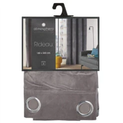 Rideau Gris Foncé Lilou 140x260 Atmosphera -Promos Meubles Boutique rideau gris fonce lilou 140x260 atmosphera 3