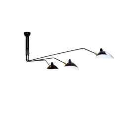 Serge Mouille Ceiling Lamp With Three Rotating Arms In Black -Promos Meubles Boutique serge mouille 3 arm rotating ceiling lamp in black master master