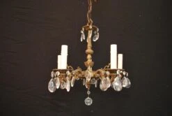 Beautiful Small Brass/glass Chandelier -Promos Meubles Boutique smal 1940 sp light dibs master