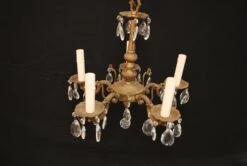 Beautiful Small Brass/glass Chandelier -Promos Meubles Boutique small 1940 sp light dibs 7 master