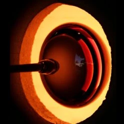 Moss Green Banded Orb Pendant, Hand Blown Glass - Made To Order -Promos Meubles Boutique studio banded circular master