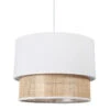 Suspension 2 Abat-jours Cannage Et Tissu Blanc Ostaria -Promos Meubles Boutique suspension 2 abat jours cannage blanc ostaria