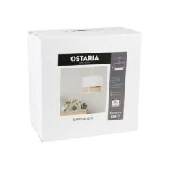 Suspension 2 Abat-jours Cannage Et Tissu Blanc Ostaria -Promos Meubles Boutique suspension 2 abat jours cannage blanc ostaria 4