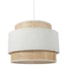 Suspension 3 Abat-jours Cannage Et Tissu Blanc Ostaria 1 Suspension 3 Abat-jours Cannage Et Tissu Blanc Ostaria -Promos Meubles Boutique suspension 3 abat jours cannage et tissu blanc ostaria