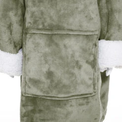 Sweat Plaid à Capuche Dino Vert Enfant Atmosphera -Promos Meubles Boutique sweat plaid a capuche dino vert enfant atmosphera 1 2