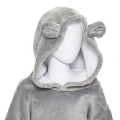 Sweat Plaid à Capuche Ours Gris Enfant Atmosphera -Promos Meubles Boutique sweat plaid a capuche ours gris enfant atmosphera 2