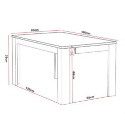 Table à Manger 160 Cm Coloris Noir Et Bois Wiva -Promos Meubles Boutique table a manger lodz 160cm 3