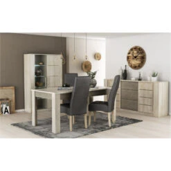Demeyere Table Avec Rallonge 170/230x90cm Cannes -Promos Meubles Boutique table avec rallonge 170 230x90cm cannes chene champagne beton clair 4