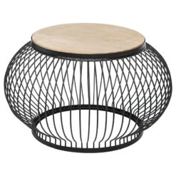 Table Basse X2 Métal Et Bois De Manguier Esther Atmosphera -Promos Meubles Boutique table basse x2 en metal et bois de manguier atmosphera 3