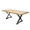 Table Bois Massif Et Pieds Métal Noir N°34 -Promos Meubles Boutique table bois massif et pieds metal noir n34