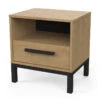 Demeyere Table De Chevet 1 Tiroir Craft Noir Et Bois -Promos Meubles Boutique table de chevet 1 tiroir craft noir et bois
