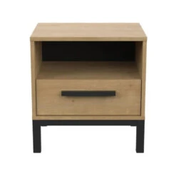 Demeyere Table De Chevet 1 Tiroir Craft Noir Et Bois -Promos Meubles Boutique table de chevet 1 tiroir craft noir et bois 2