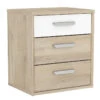 Demeyere Table De Chevet 3 Tiroirs Naturel Et Blanc Santorini -Promos Meubles Boutique table de chevet 3 tiroirs naturel et blanc santorini