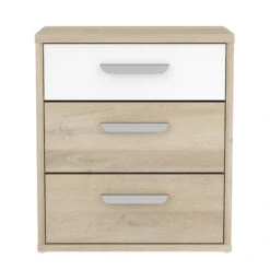 Demeyere Table De Chevet 3 Tiroirs Naturel Et Blanc Santorini -Promos Meubles Boutique table de chevet 3 tiroirs naturel et blanc santorini 3