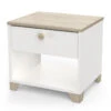 Demeyere Table De Chevet Izzy 1 Tiroir Blanc Et Bois -Promos Meubles Boutique table de chevet izzy 1 tiroir blanc bois