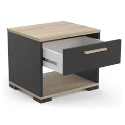 Demeyere Table De Chevet Izzy 1 Tiroir Noir Et Bois -Promos Meubles Boutique table de chevet izzy 1 tiroir noir et bois 1