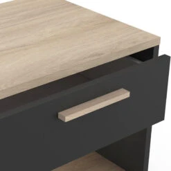 Demeyere Table De Chevet Izzy 1 Tiroir Noir Et Bois -Promos Meubles Boutique table de chevet izzy 1 tiroir noir et bois 2