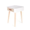 Table De Chevet Pieds Bois 1 Tiroir Blanc -Promos Meubles Boutique table de chevet pieds bois 1 tiroir blanc