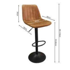 Tabouret De Bar Barcelona PU Cognac -Promos Meubles Boutique tabouret de bar barcelona pu cognac 3