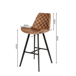 Tabouret De Bar Bas Alicante PU Cognac -Promos Meubles Boutique tabouret de bar bas alicante pu cognac 3