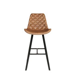 Tabouret De Bar Bas Alicante PU Cognac -Promos Meubles Boutique tabouret de bar bas alicante pu cognac 5