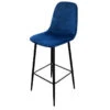 Tabouret De Bar En Velours Bleu Indigo Pieds Métal Inoui -Promos Meubles Boutique tabouret de bar en velours bleu indigo pieds metal inoui