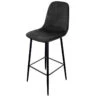 Tabouret De Bar En Velours Noir Pieds Métal Inoui -Promos Meubles Boutique tabouret de bar en velours noir pieds metal inoui