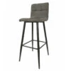 Tabouret De Bar Gris Pieds Métal Noir -Promos Meubles Boutique tabouret de bar gris pieds metal noir