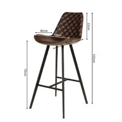 Tabouret De Bar Palmas PU Brun Foncé 11 Tabouret De Bar Palmas PU Brun Foncé -Promos Meubles Boutique tabouret de bar palmas pu brun fonce 1 3