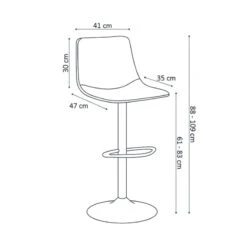 Tabouret De Bar Réglable Trevi PU Gris -Promos Meubles Boutique tabouret de bar reglable trevi pu gris 1 4