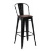 Tabouret De Bar Oscar Orme Antique Et Noir -Promos Meubles Boutique tabouret de bar victoria orme antique et noir