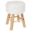 Tabouret Fourrure Blanc Atmosphera -Promos Meubles Boutique tabouret fourrure blanc atmosphera