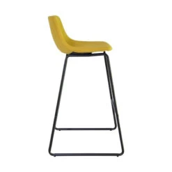 Tabouret Haut Cholo Tissu Jaune -Promos Meubles Boutique tabouret haut cholo tissu jaune 1