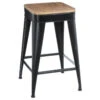 Tabouret Haut Joris Métal Noir Atmosphera -Promos Meubles Boutique tabouret haut joris metal noir atmosphera