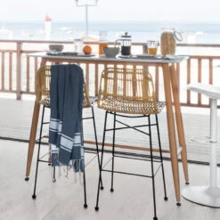 Tabouret Haut Kubu Rotin Métal Atmosphera -Promos Meubles Boutique tabouret haut kubu rotin atmosphera 4