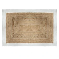 Tapis Jute Naturel Bord Blanc 120x170 Atmosphera