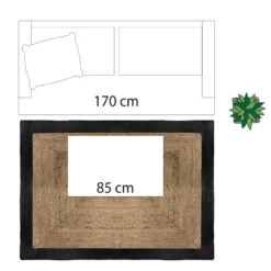 Tapis Jute Naturel Bord Noir 120x170 Atmosphera -Promos Meubles Boutique tapis jute naturel bord noir 120x170 atmosphera 4