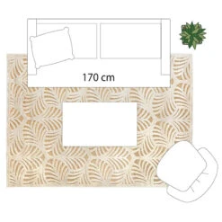 Tapis Rectangulaire Relief Feuille 160x230 Atmosphera -Promos Meubles Boutique tapis rectangulaire relief feuille 160x230 atmosphera 1 2