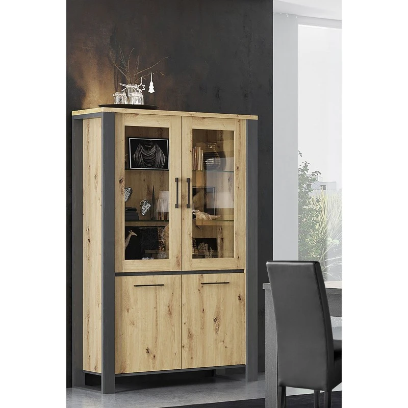 Vitrine 2 Portes + 2 Portes Vitrées LED Eden 3 Vitrine 2 Portes + 2 Portes Vitrées LED Eden