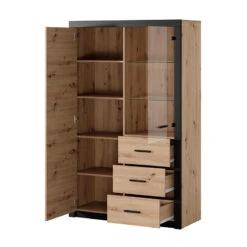 Vitrine 2 Portes Naturel Et Noir Brussel 8 Vitrine 2 Portes Naturel Et Noir Brussel -Promos Meubles Boutique vitrine 2 portes naturel et noir bruges 2