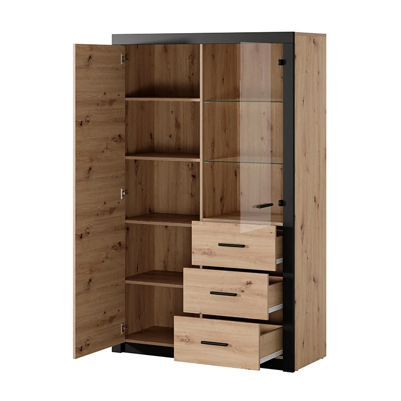 Vitrine 2 Portes Naturel Et Noir Brussel 5 Vitrine 2 Portes Naturel Et Noir Brussel – Image 3