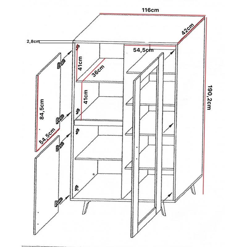 Vitrine 3 Portes Avec LED Wiva 8 Vitrine 3 Portes Avec LED Wiva – Image 6